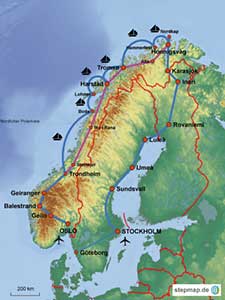 Karte der Autorundreise