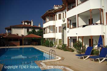 Pool der Appartements Eukaliptus in Akyaka in der T&uuml;rkei